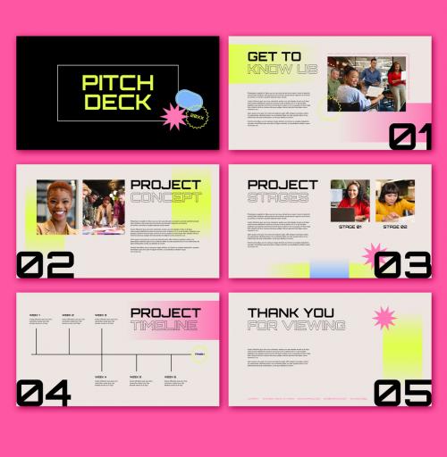 Bold Neon Pitch Deck Layout
