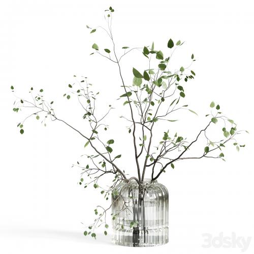 Branches plant with galss vase white - bouquet 22