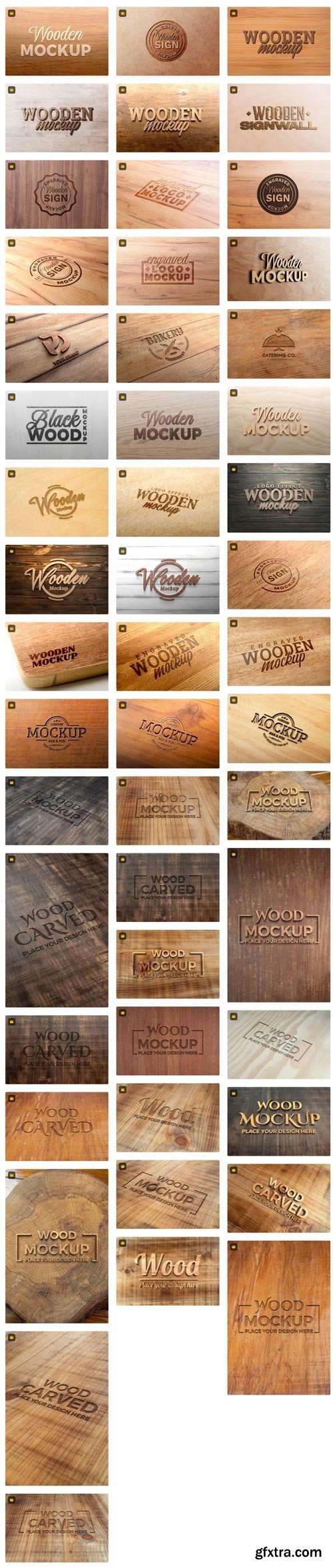 Premium Mockup Collections - Logo Wood - 1000xPSD