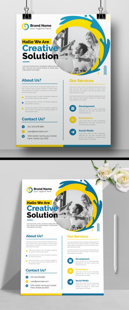 Multipurpose Flyer Layout with Yellow Accent