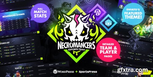 Themeforest - Necromancers - eSports & Gaming Team WordPress Theme 33510124 v1.5.1 - Nulled