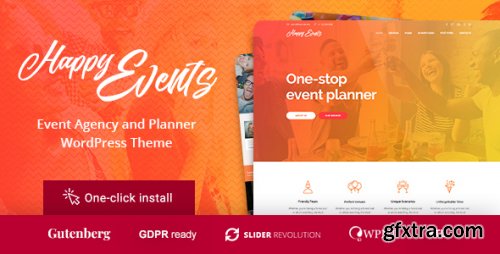 Themeforest - Happy Events - Holiday Planner & Event Agency WordPress Theme 18939852 v1.2.3 - Nulled