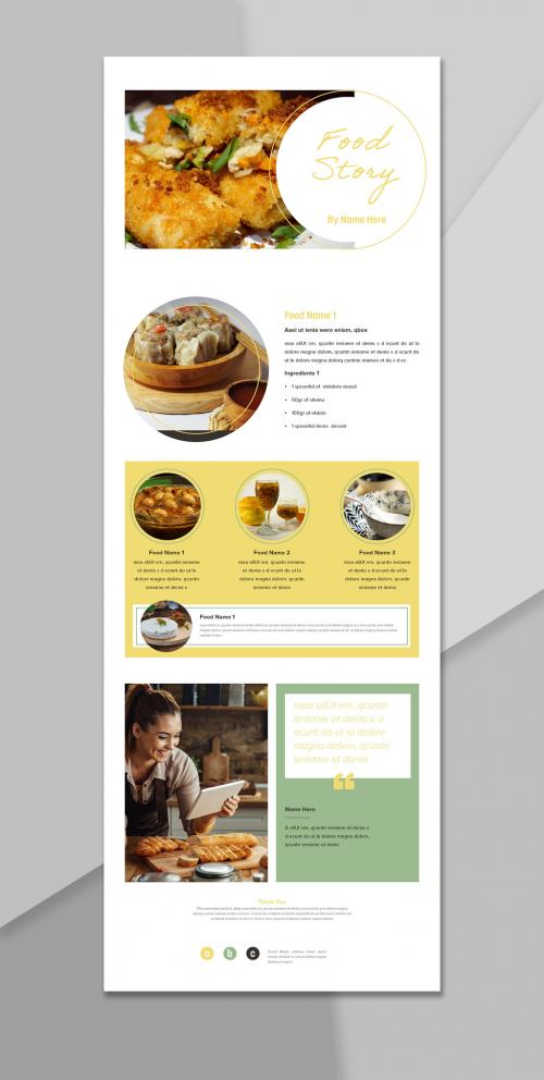 Foodie E Newsletter with Yellow and Green Accents