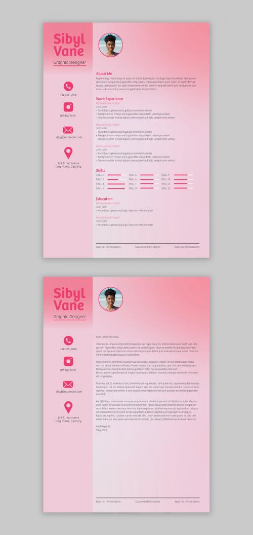Pink Gradient Resume Layout
