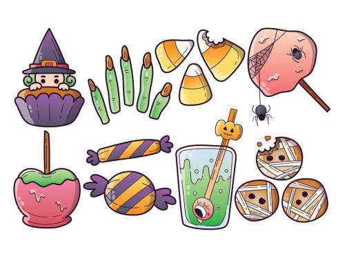 Halloween Candy Candies Vector Clipart Illustration