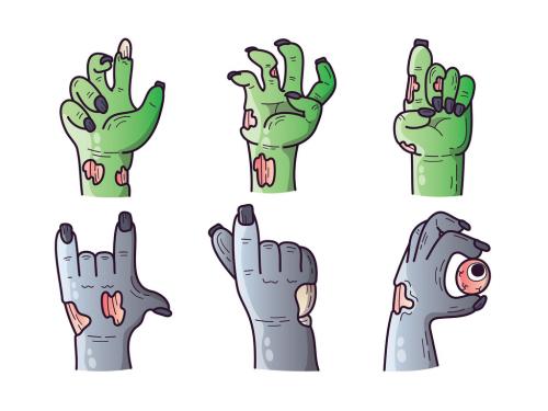 Zombie Hands Pointing Halloween Vector Clipart