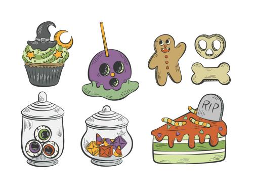 Halloween Trick or Treat Candy Vector Clipart