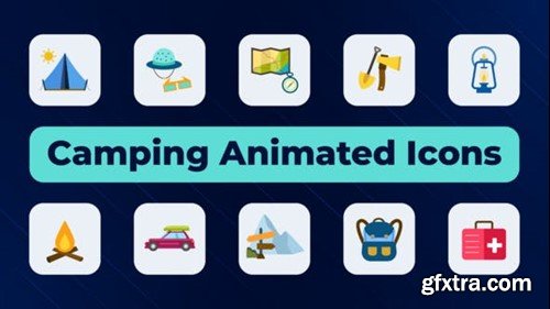 Videohive Camping Animated Icons 52005422
