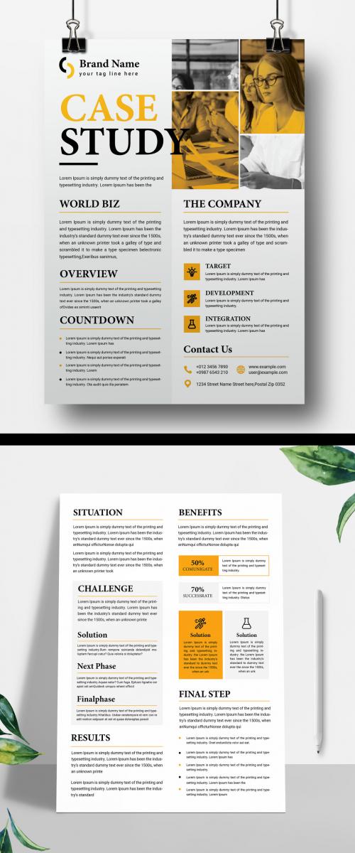 Case Study Layout with Yellow Accents
