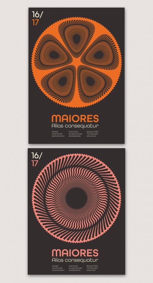 Creative Covers Layout Design with Circular Abstract Forms