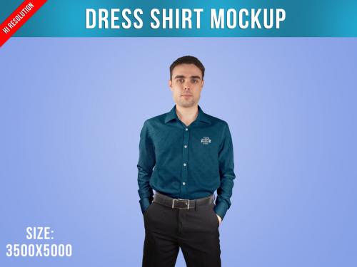 Dress Shirt Mockup in Man