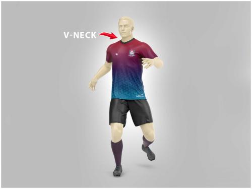 Soccer Uniform Mockup Vneck Front View