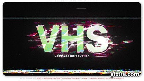 Videohive VHS Glitch Logo Animation 52043637
