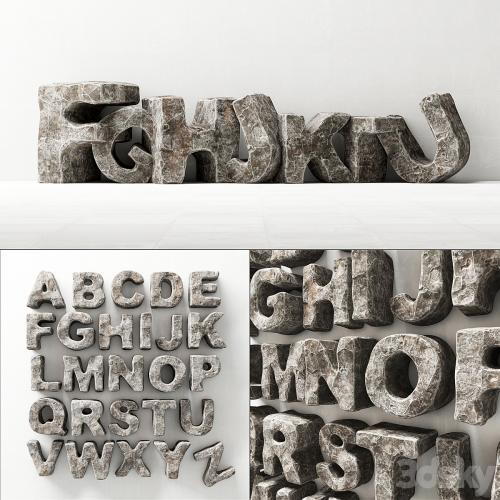 Stone letters english / Stone English letters