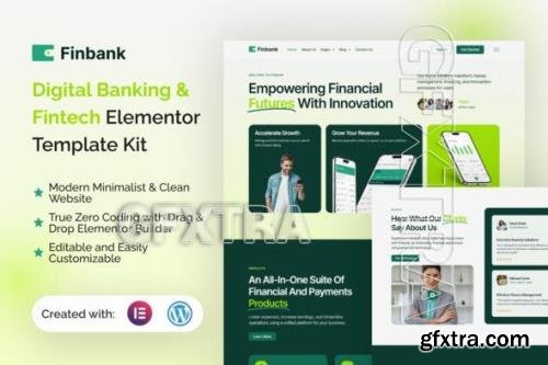 Finbank - Digital Banking & Fintech Elementor Template Kit 51974592