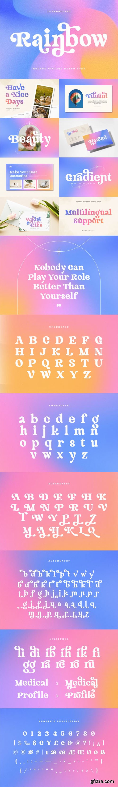 Rainbow - Modern Vintage Retro Font