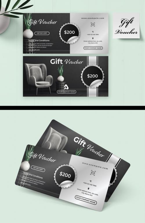 Gift Voucher Layout with Black Accents