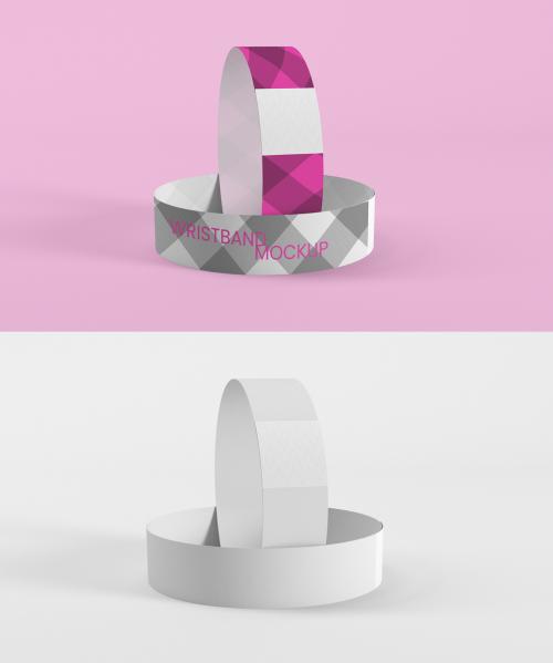 Two Paper Wristbands Mockup