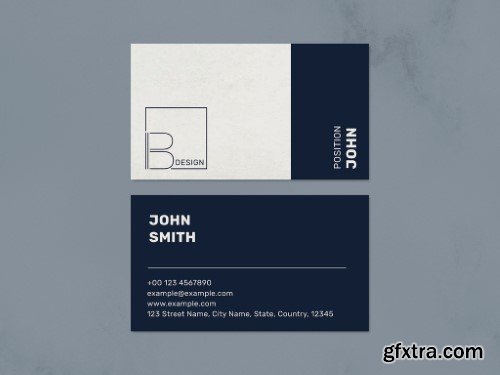 Business Card Layout with Minimal Logo Design