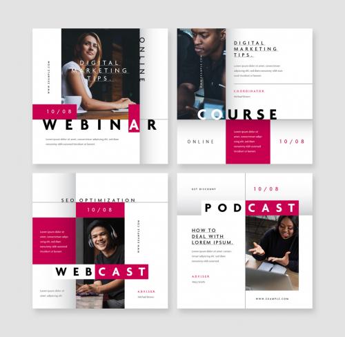 Social Media Layouts for Webinars and Podcasts