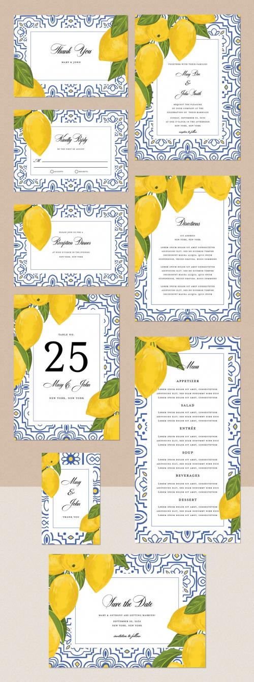 Lemon Wedding Invitation Collection