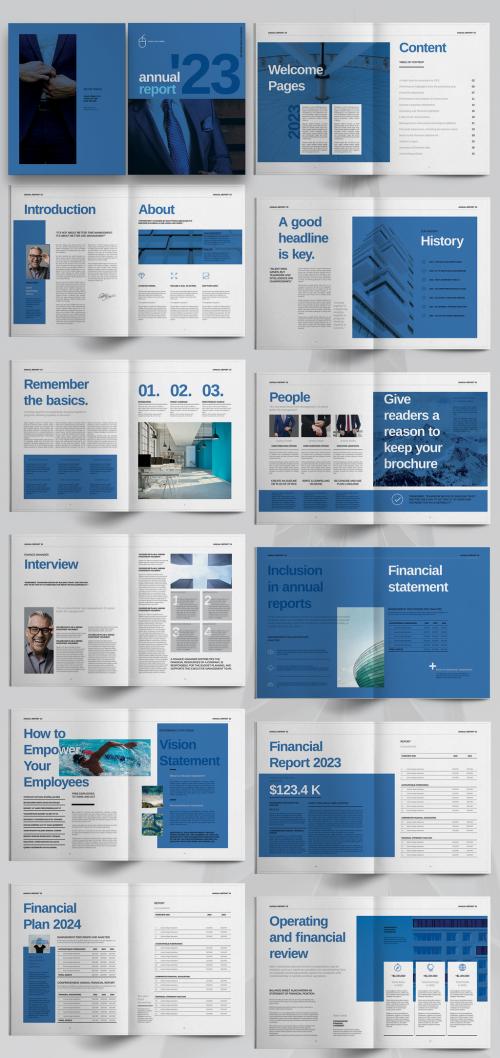 Blue Annual Report Brochure Layout