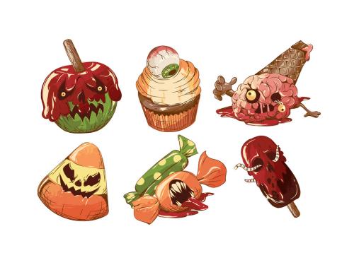 Halloween Candy Sweet Trick or Treat Illustration