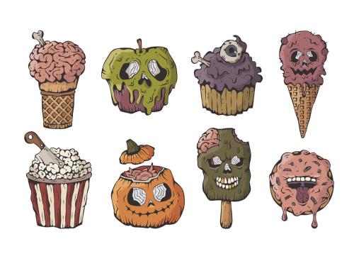 Halloween Food Candy Sweets Illustrations
