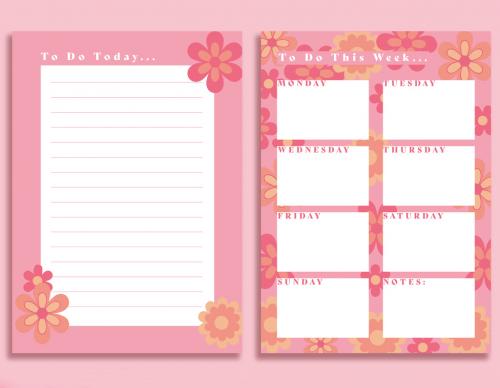 Planner with Flowers