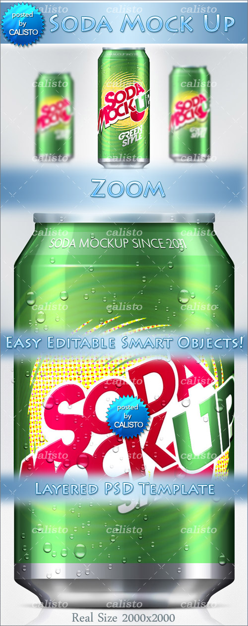 Soda Can Mock-Up Psd Template