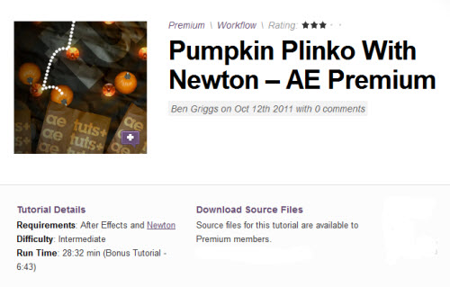 AETuts+ Pumpkin Plinko With Newton + Project Files
