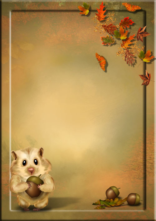 Childish Photoframe with hamster - Autumn has come