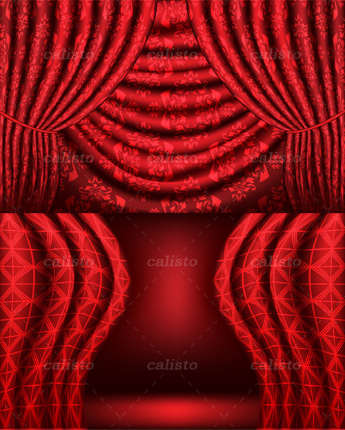 Red vector curtain backgrounds