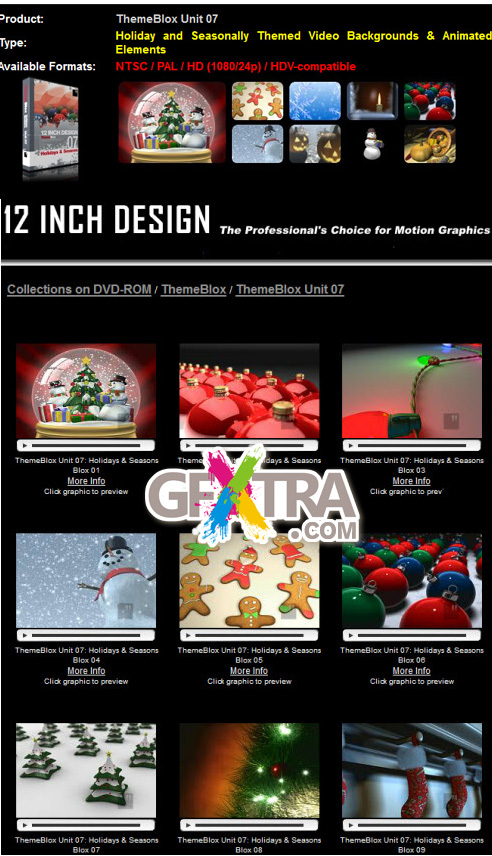 12 INCH Design - ThemeBlox Unit 07 Holiday and Seasonally Themed Animated Backgrounds & Animated Elements