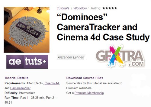 AE Tuts+ “Dominoes” CameraTracker and Cinema 4d Case Study