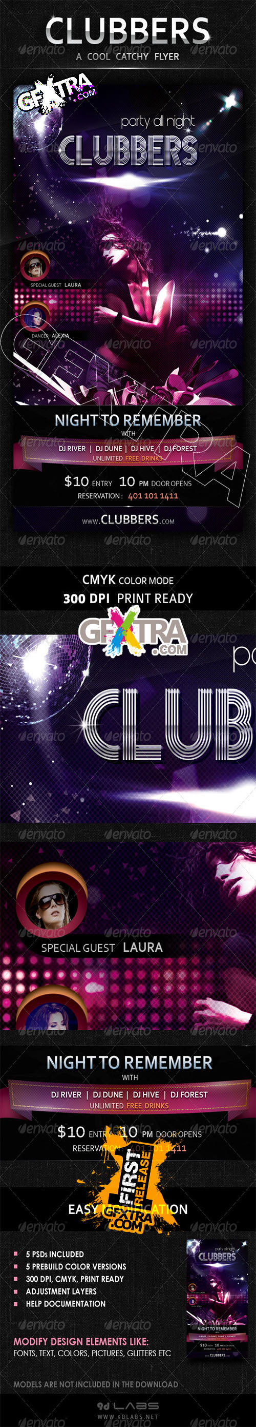 GraphicRiver - Clubbers - A Cool Catchy Flyer - CMYK 300 DPI