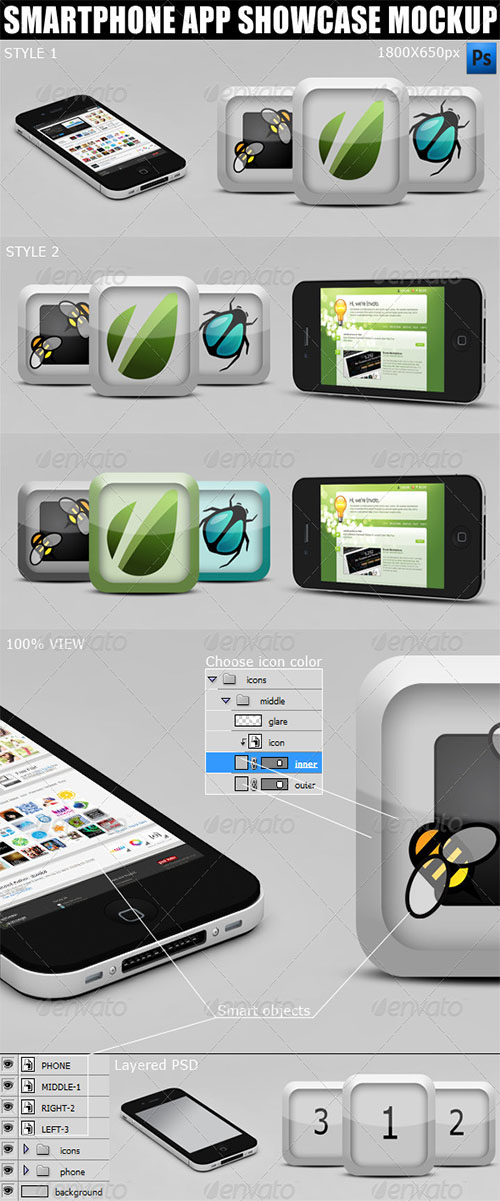 GraphicRiver - Smartphone App Showcase Mockup