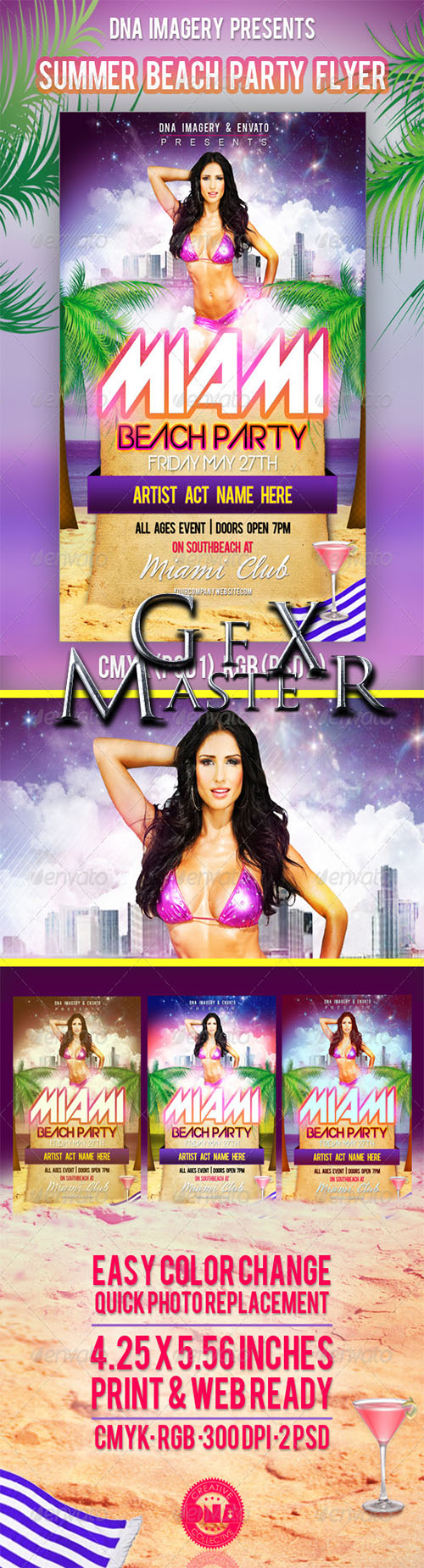 GraphicRiver - Miami Beach Party Flyer