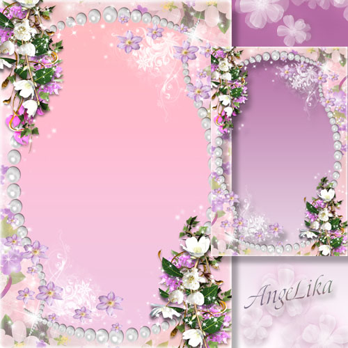 Flower Frame - Pearls and Flowers, Beauty and Charm