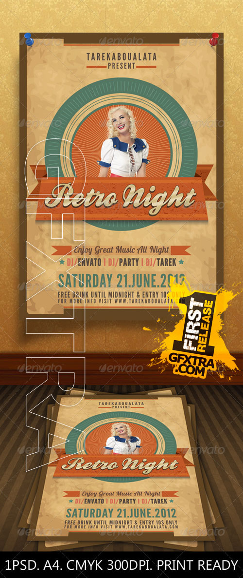 GraphicRiver - Retro Night flyer