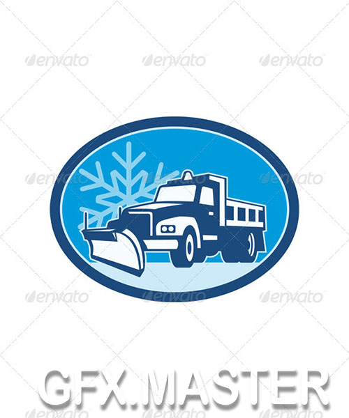 GraphicRiver - Snow Plow Truck Retro