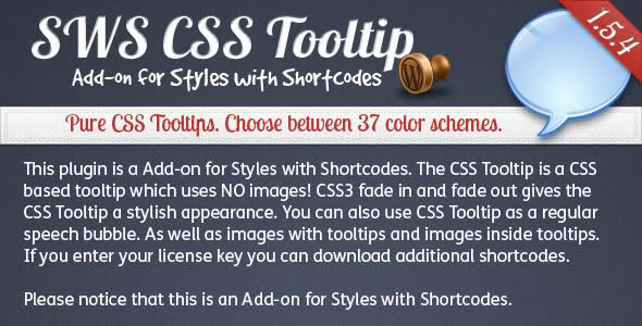 SWS: CSS Tooltip add-on for Styles With Shortcodes - Wordpress Plugin - V1.5.4