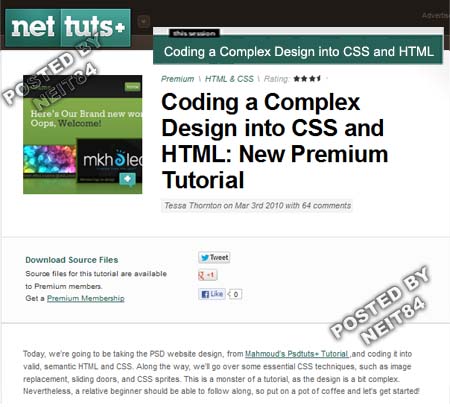 Coding a Complex Design into CSS and HTML - NetTuts+