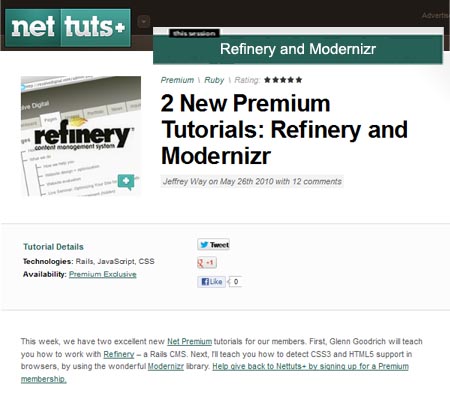 Refinery and Modernizr - NetTuts+