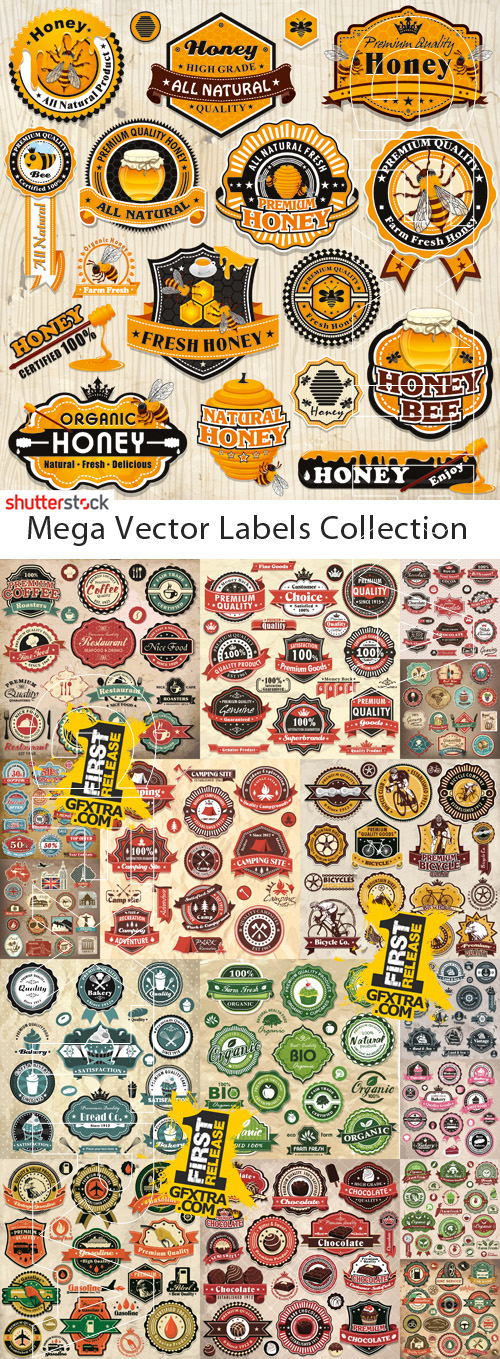Mega Vector Labels Collection 50xEPS