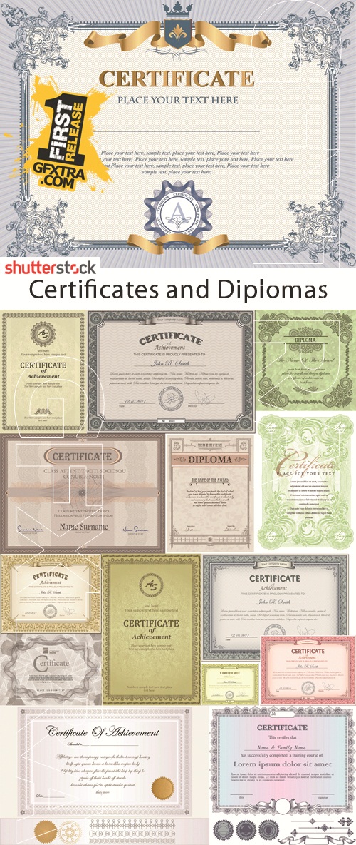 Certificate & Diploma Vector Templates 25xEPS