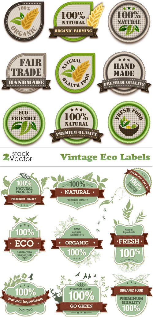 Vintage Eco Labels 2xAI