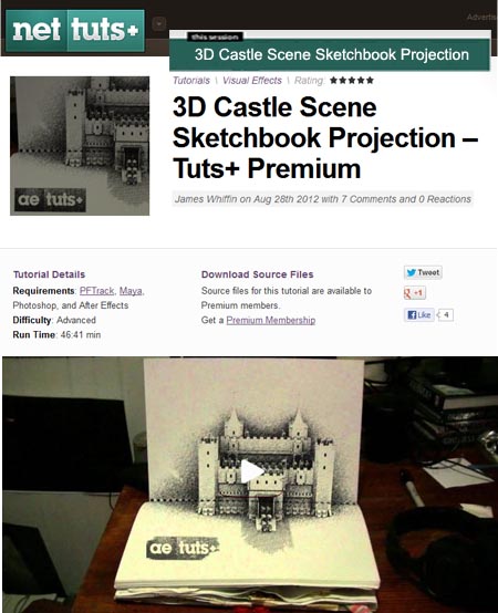 3D Castle Scene Sketchbook Projection - AETuts+