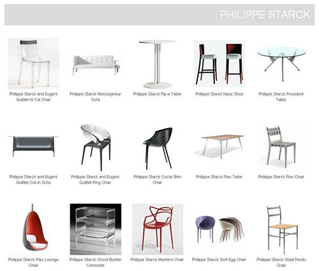 3D Models Furniture Philippe Starck