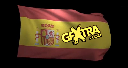 Spain Flag 3D Rendering with Alpha Channel